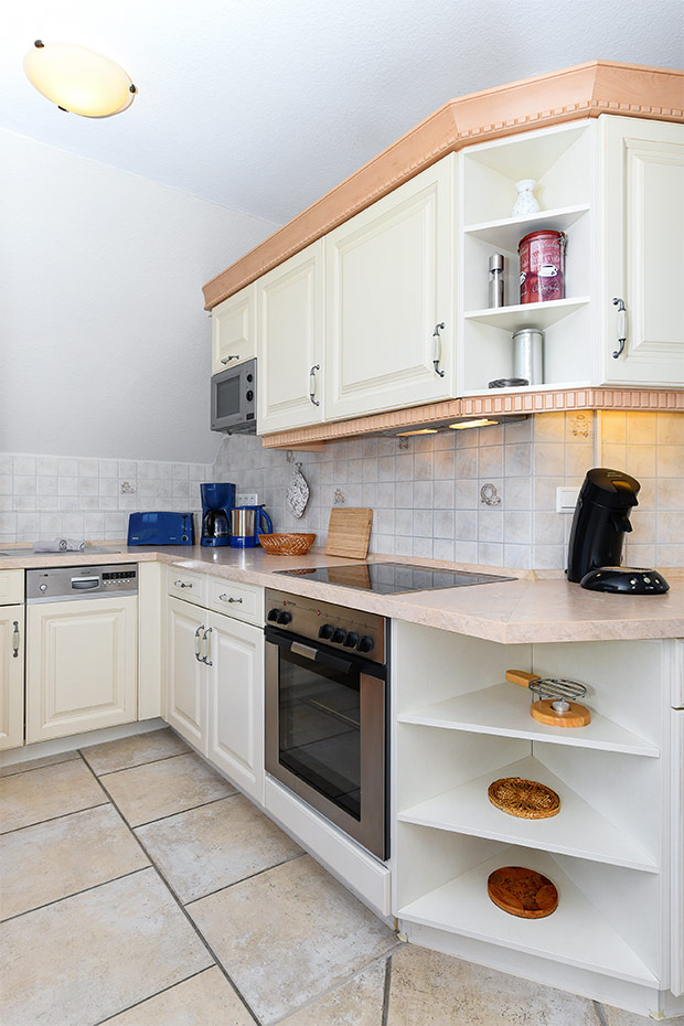 Ferienwohnung „Grafthof“ - Wohnzimmer mit integriertem Küchenbereich