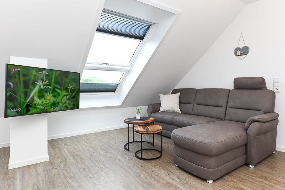 Ferienwohnung „Upkammer“ - Wohnzimmer mit integriertem Küchenbereich