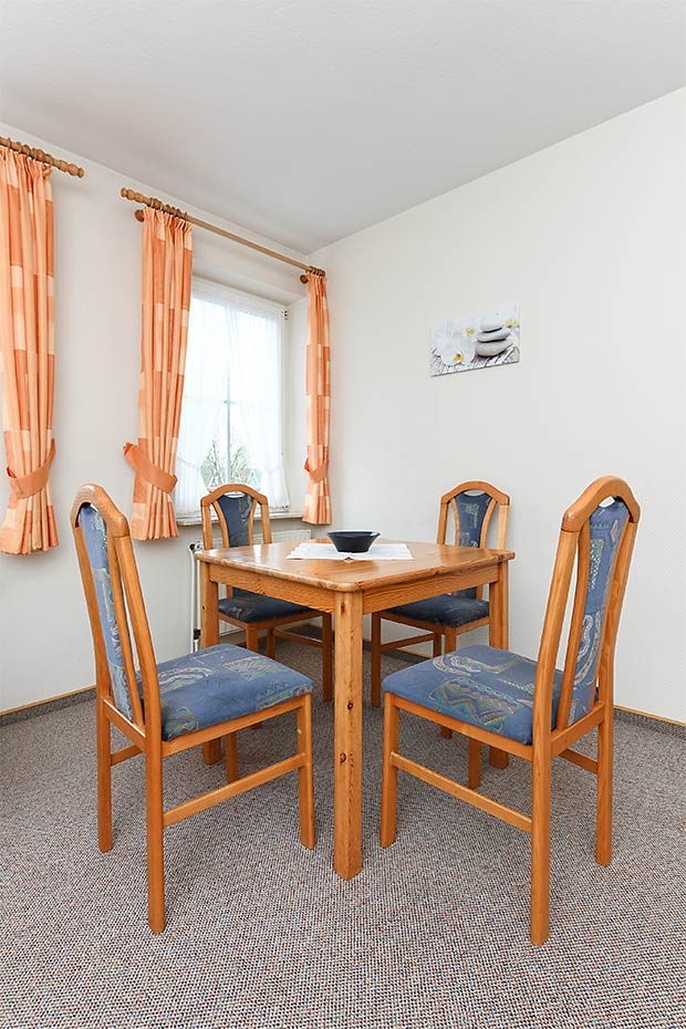 Ferienwohnung 1 - Wohnzimmer mit integriertem Küchenbereich