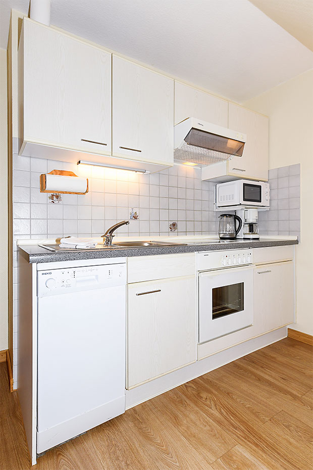 Ferienwohnung 2 - Wohnzimmer mit integriertem Küchenbereich