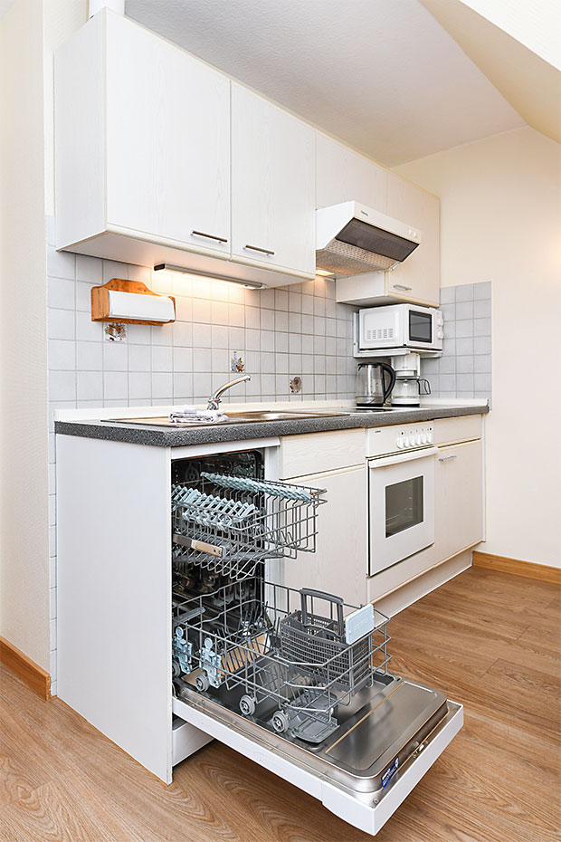 Ferienwohnung 2 - Wohnzimmer mit integriertem Küchenbereich