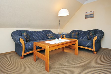 Ferienwohnung 2 - Wohnzimmer mit integriertem Küchenbereich