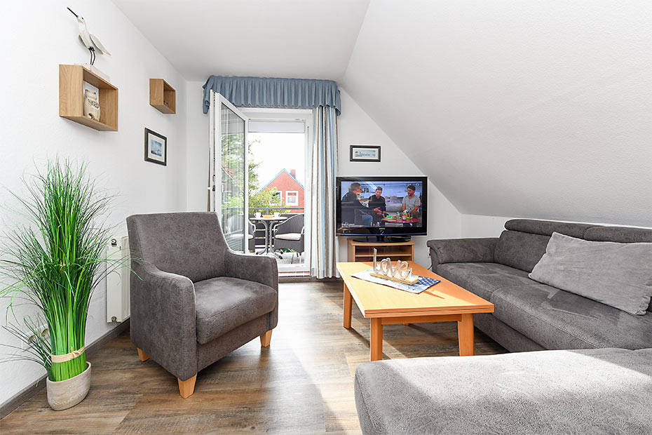 Ferienwohnung 11 - Wohnraum mit integrierter Küche