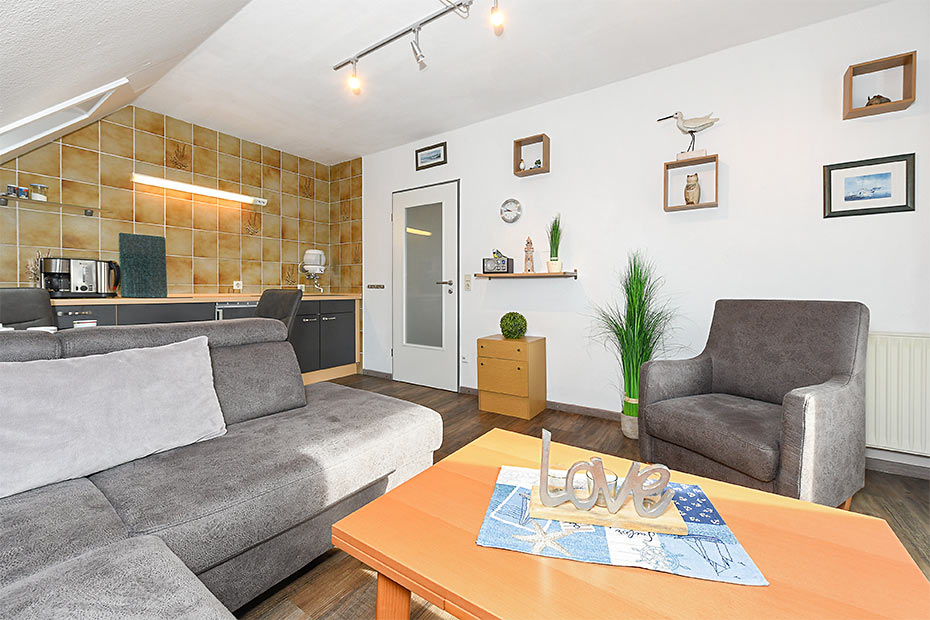 Ferienwohnung 11 - Wohnraum mit integrierter Küche
