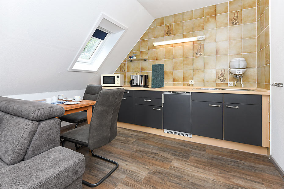 Ferienwohnung 11 - Wohnraum mit integrierter Küche