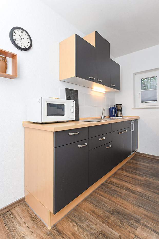 Ferienwohnung 14 - Wohnraum mit integrierter Küche