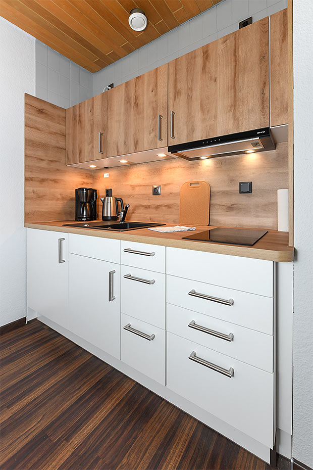 Apartment 01 - Wohn- und Schlafraum mit integriertem Küchenbereich