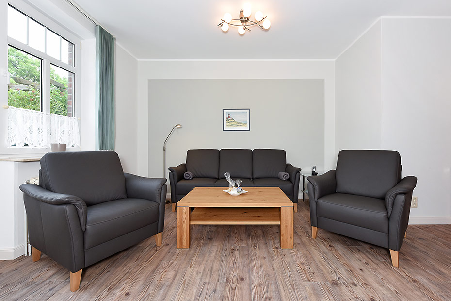 Ferienwohnung „unten mitte“ - Wohnzimmer mit integriertem Küchenbereich