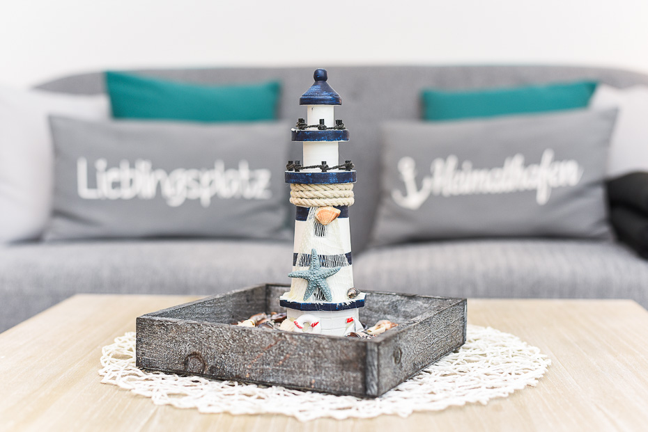 Ferienwohnung „Krabbe“ - Wohnraum mit integrierter Küche