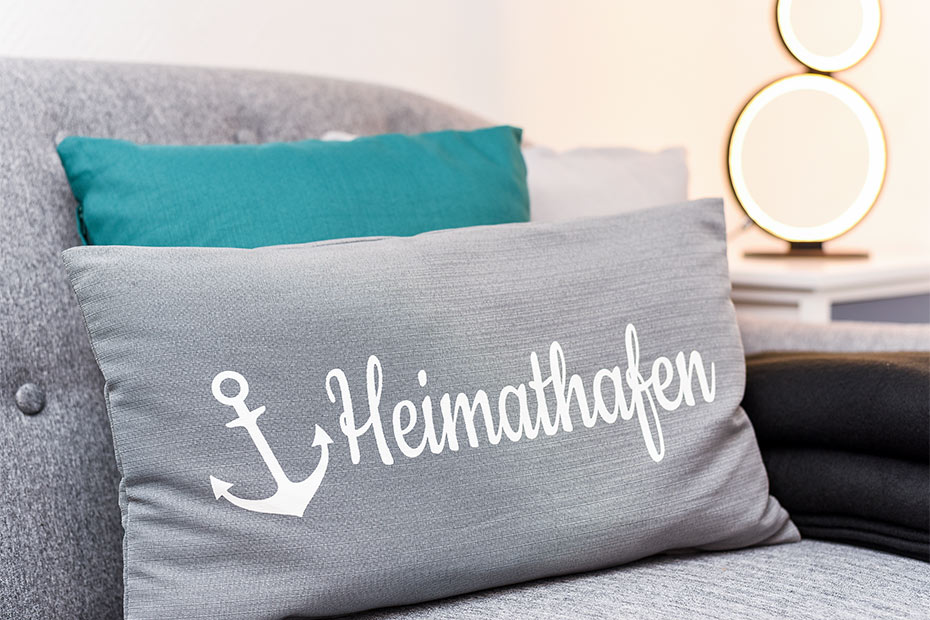 Ferienwohnung „Krabbe“ - Wohnraum mit integrierter Küche