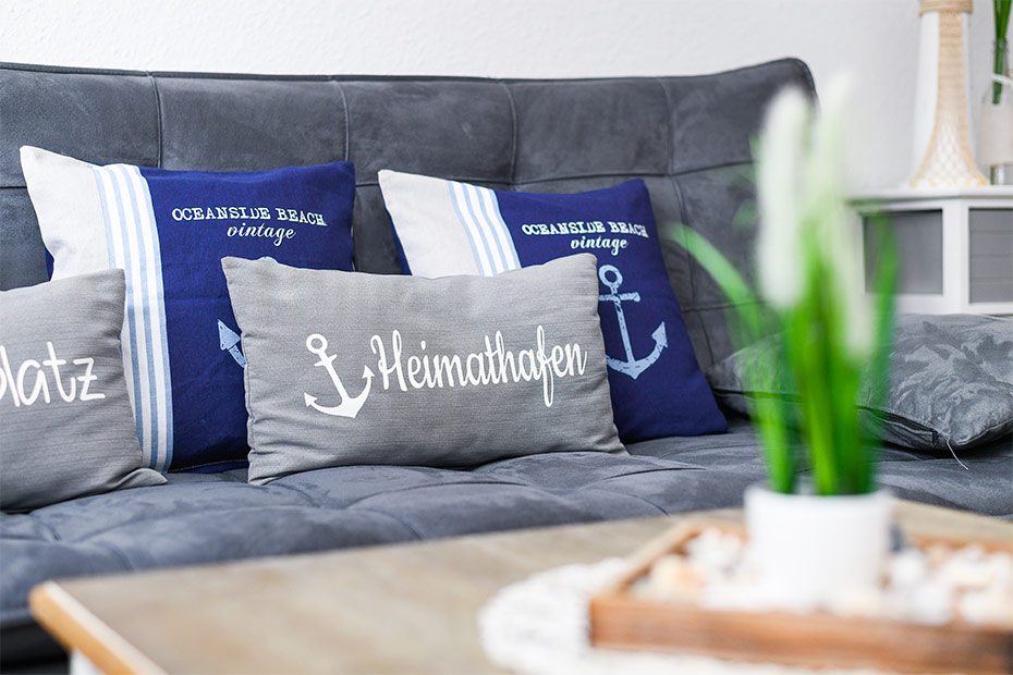 Ferienwohnung „Scholle“ - Wohnraum mit integrierter Küche