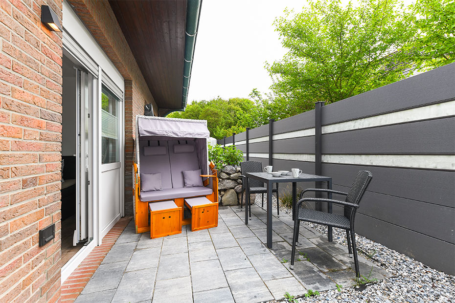 Ferienwohnung „Wattwurm“ - Terrasse