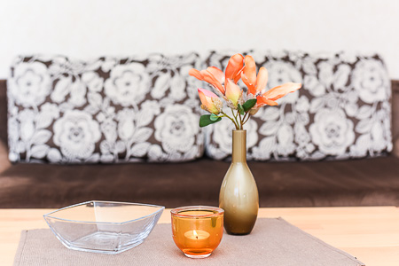 Ferienwohnung „Ebbe“ - Wohnzimmer mit integriertem Küchenbereich