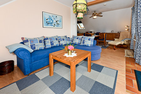 Ferienwohnung - Wohnraum mit integrierter Küche