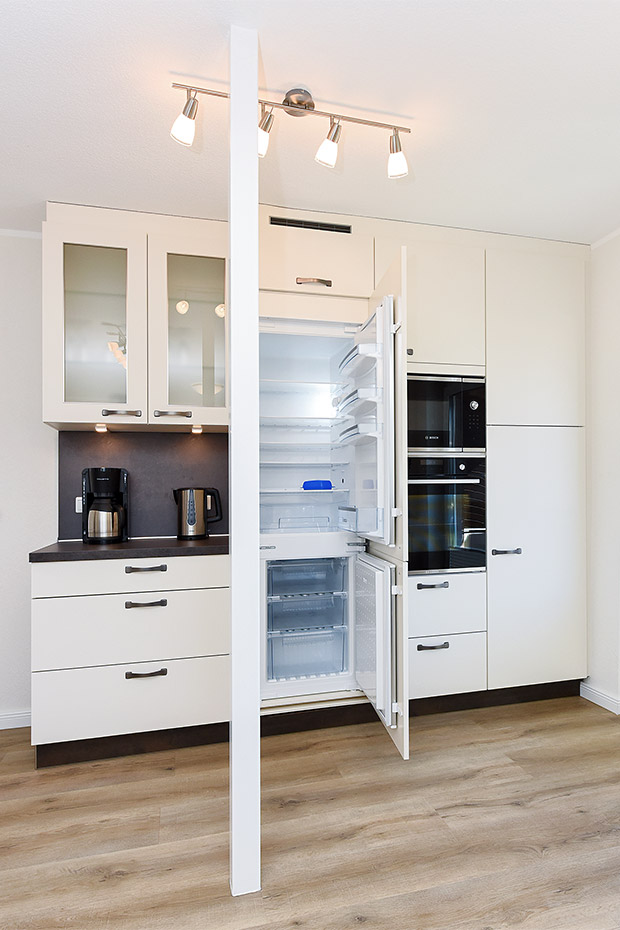 Ferienwohnung „oben links“ - Wohnzimmer mit integriertem Küchenbereich