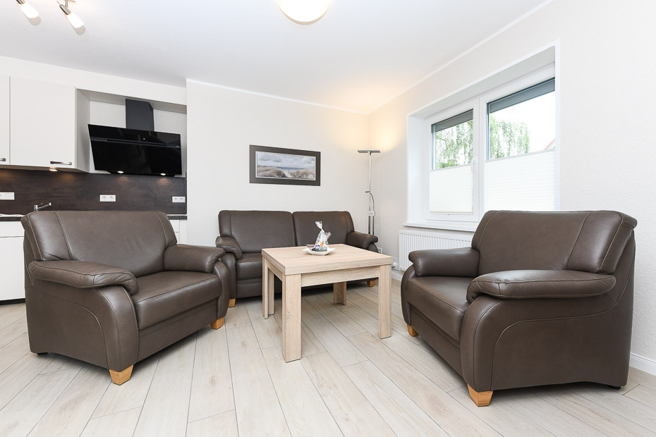 Ferienwohnung „unten rechts“ - Wohnzimmer mit integriertem Küchenbereich