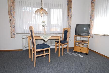 Ferienwohnung 2 - Wohnzimmer mit integriertem Küchenbereich