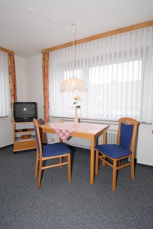 Ferienwohnung 3 - Wohnzimmer mit integriertem Küchenbereich