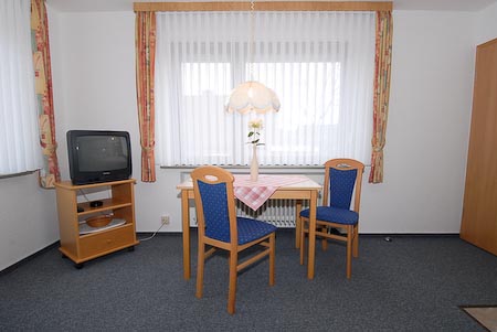 Ferienwohnung 3 - Wohnzimmer mit integriertem Küchenbereich