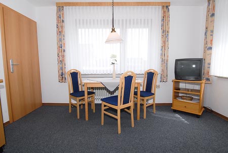 Ferienwohnung 4 - Wohnzimmer mit integriertem Küchenbereich