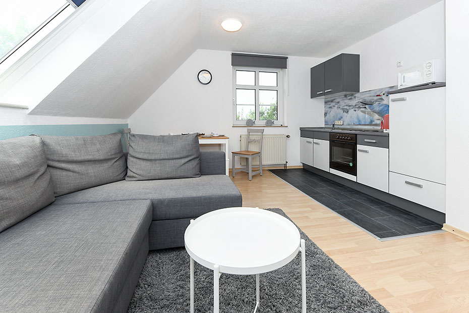 Ferienwohnung 2 - Wohnraum mit integrierter Küche