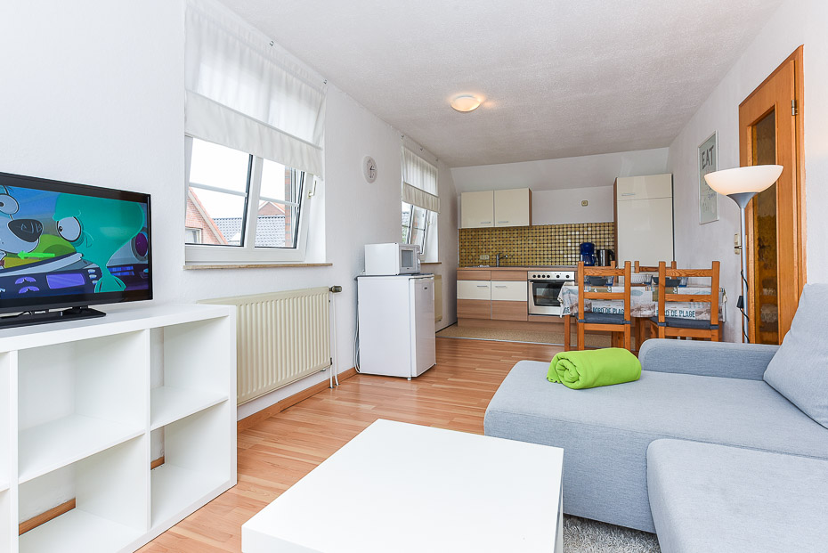 Ferienwohnung 3 - Wohnraum mit integrierter Küche