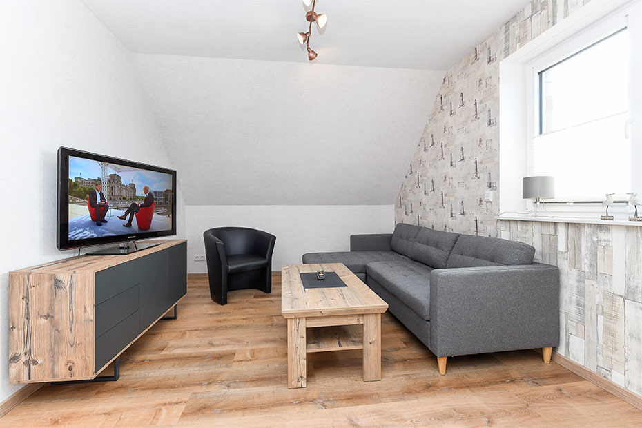 Ferienwohnung - Wohnzimmer mit integriertem Küchenbereich