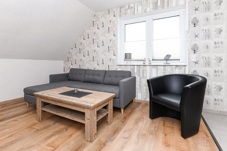 Ferienwohnung - Wohnzimmer mit integriertem Küchenbereich