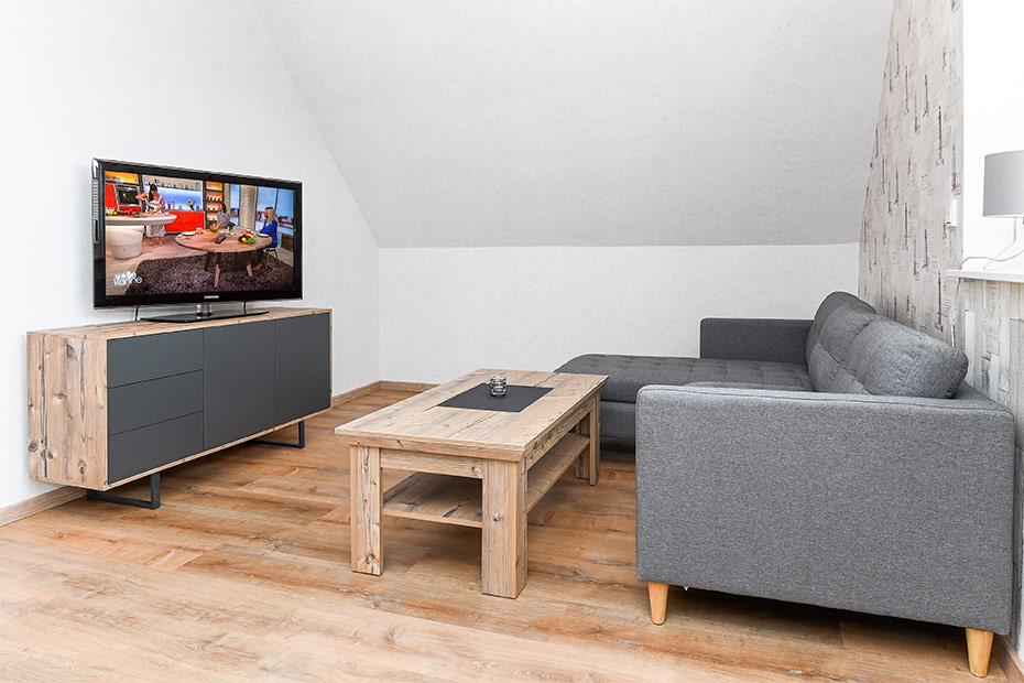 Ferienwohnung - Wohnzimmer mit integriertem Küchenbereich