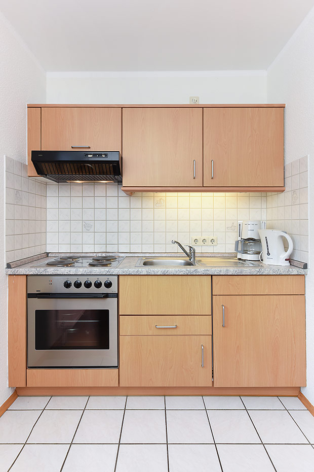 Ferienwohnung „Nord“ - Wohnzimmer mit integriertem Küchenbereich