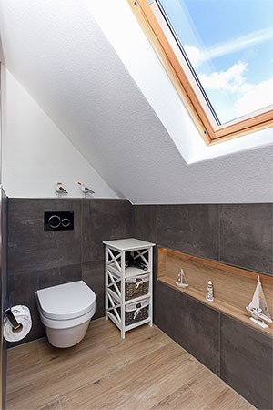 Ferienwohnung „Wattwürmchen“ - Badezimmer