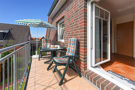 Ferienwohnung „Wattwürmchen“ - Balkon