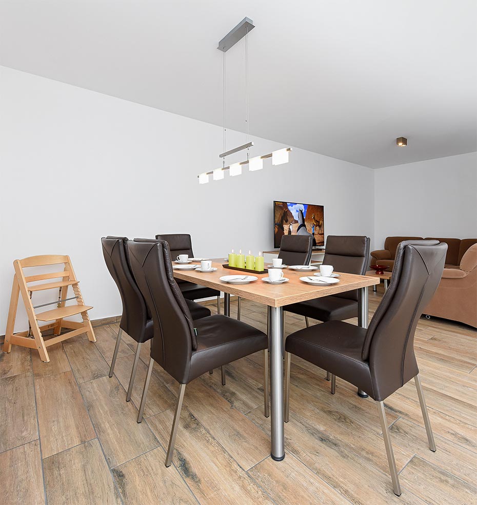 Ferienhaus „Nordseegold“ - Wohnraum mit integrierter Küche