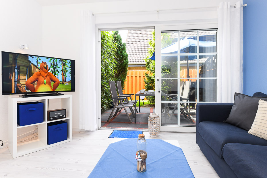 Ferienwohnung 3 - Wohnzimmer mit integriertem Küchenbereich