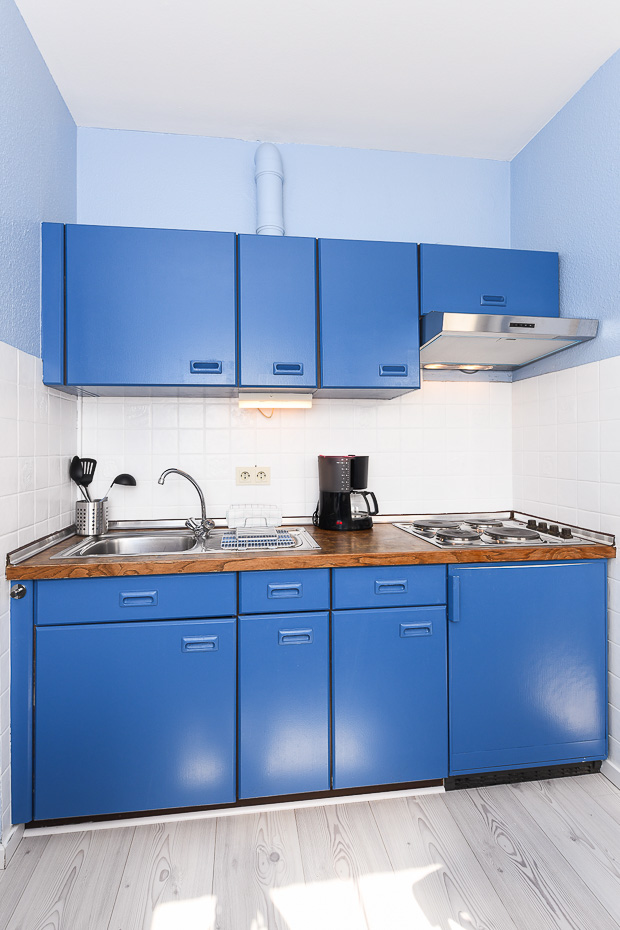 Ferienwohnung 3 - Wohnzimmer mit integriertem Küchenbereich