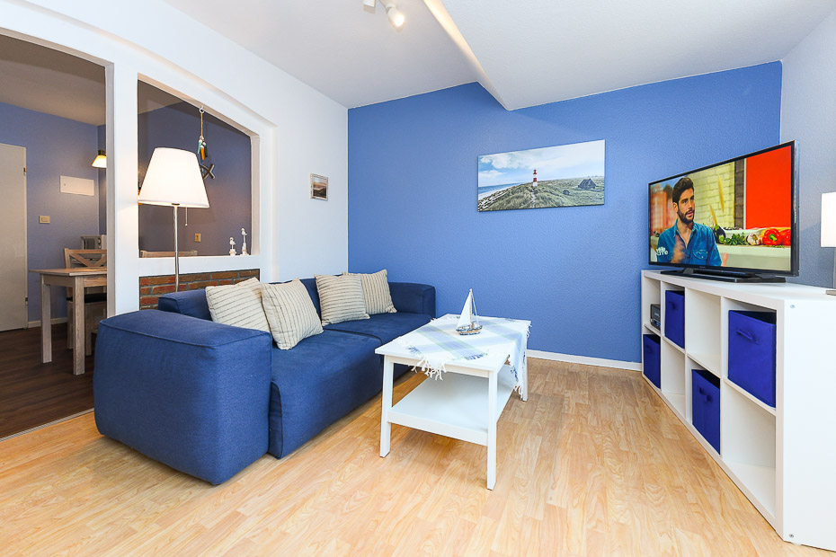 Ferienwohnung 5 - Wohnzimmer mit integriertem Küchenbereich