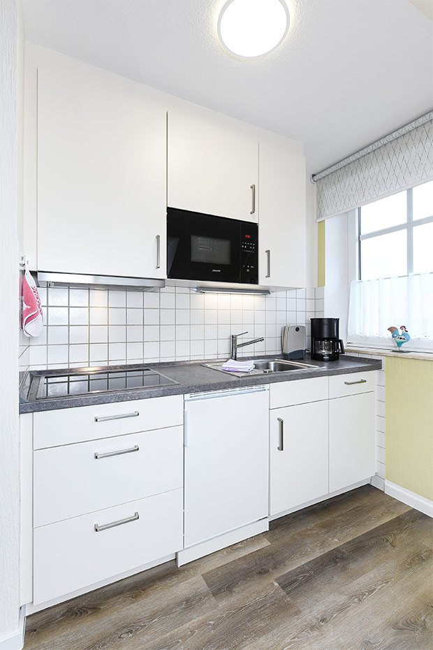 Ferienwohnung 2 - Wohnzimmer mit integriertem Küchenbereich