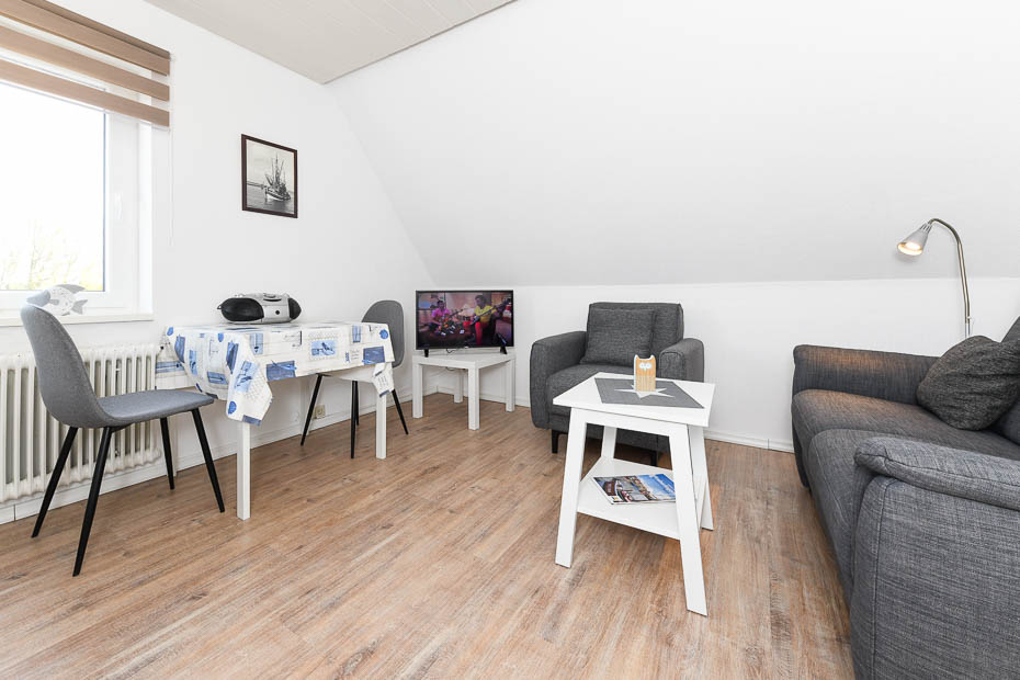 Ferienwohnung „Strandaster“ (3) - Wohnraum mit integrierter Küche