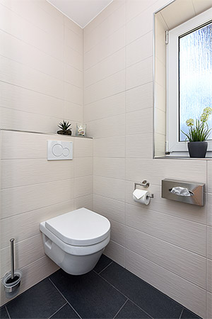 Doppelzimmer „Groß“ mit Terrasse - Badezimmer