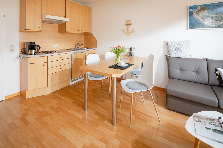 Apartment „Sonnenblick“ - Wohn- und Schlafraum mit integriertem Küchenbereich