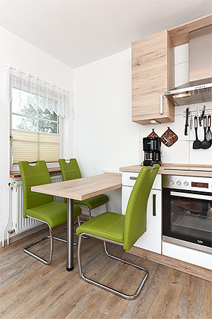 Ferienwohnung 2 - Wohnzimmer mit integriertem Küchenbereich