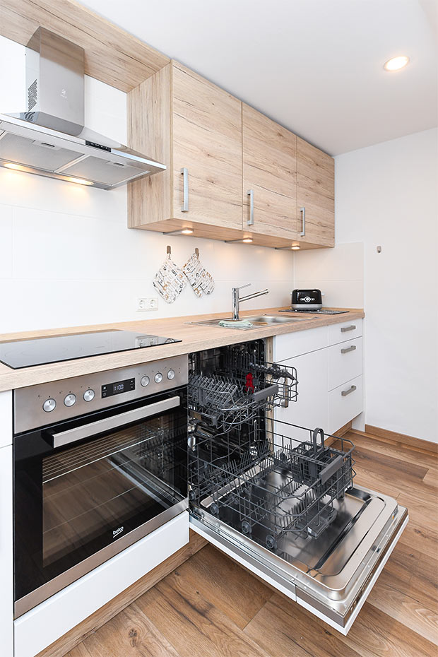 Ferienwohnung 4 - Wohnzimmer mit integriertem Küchenbereich