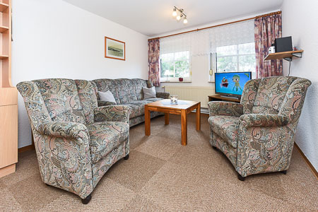 Ferienwohnung „Deichblick“ - Wohnraum mit integrierter Küche