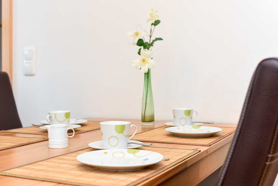 Ferienwohnung „Heuboden“ - Wohnzimmer mit integriertem Küchenbereich