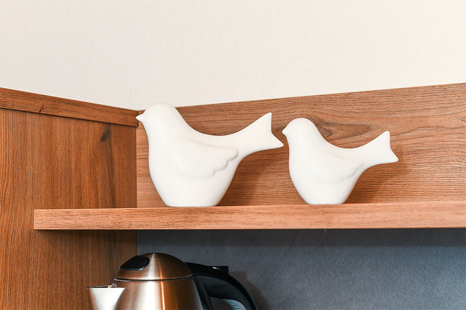 Ferienwohnung „Melkstall“ - Wohnzimmer mit integriertem Küchenbereich