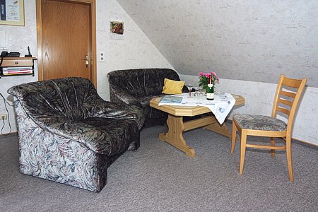 Ferienwohnung 2 - Wohnzimmer mit integriertem Küchenbereich