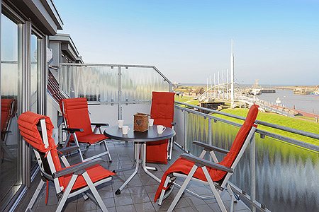 Ferienwohnung „Golden Princess“ - Erster Balkon Richtung Nordsee