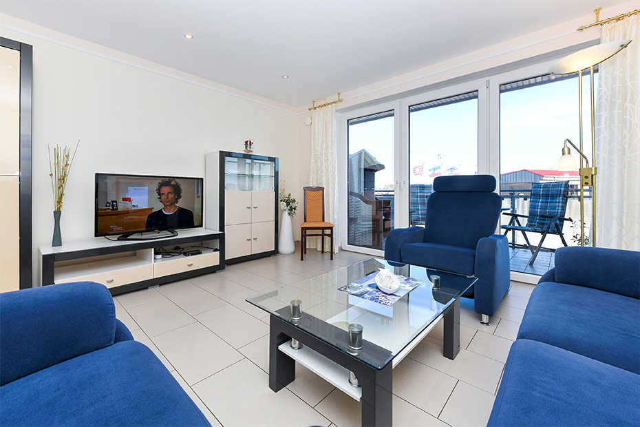 Ferienwohnung „Lilli Marleen“ - Wohnzimmer mit integriertem Küchenbereich