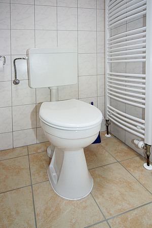 Ferienhaus „Nicole“ - Badezimmer mit Badewanne und WC