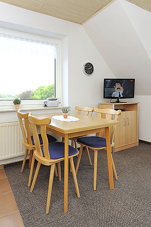 Ferienwohnung 1 - Wohnzimmer mit integriertem Küchenbereich